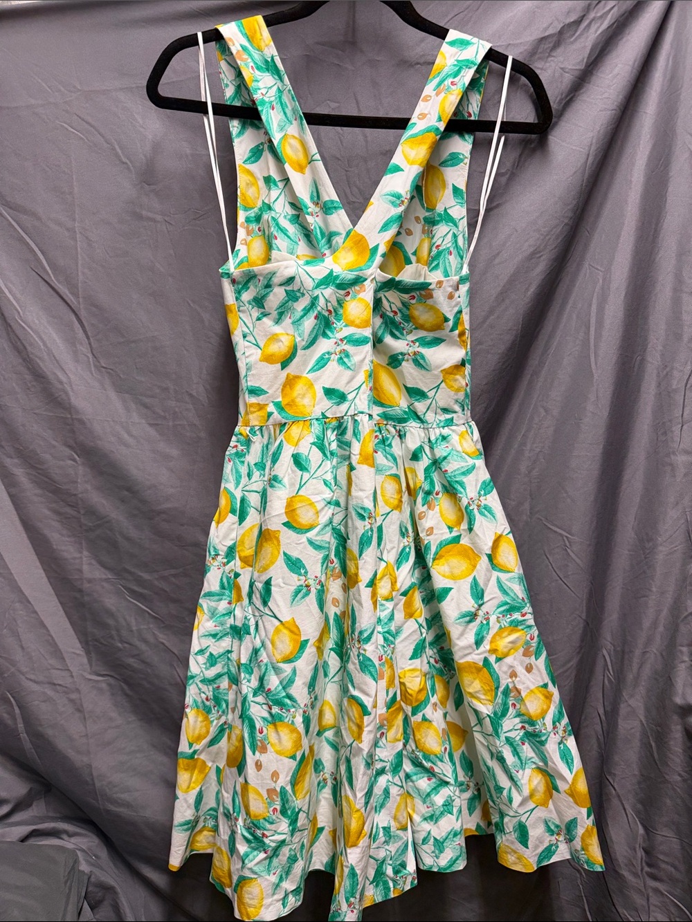 Elle Yellow Lemon Print Midi Dress on White - Picture 6 of 6